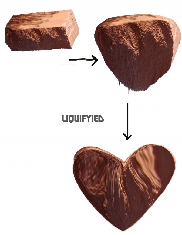 Creation of chocolate heart: Step 1